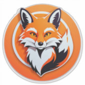 Levendige Vossen Kop Sticker (Voorkant)