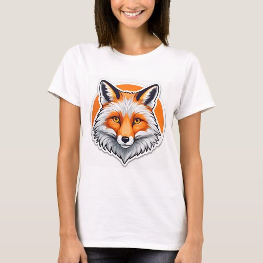 Levendige Vossen Kop T-shirt (Voorkant)