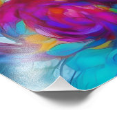 Levendige, vrolijke abstracte bloemen foto afdruk (Hoek)