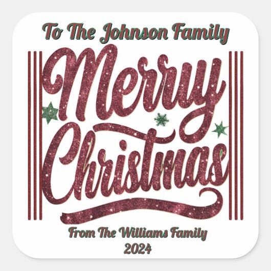 Levendige vrolijke kerst Sticker (Voorkant)