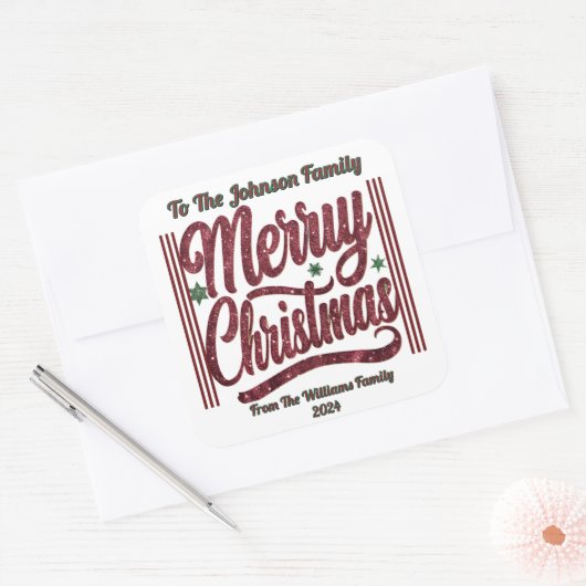 Levendige vrolijke kerst Sticker (Envelop)