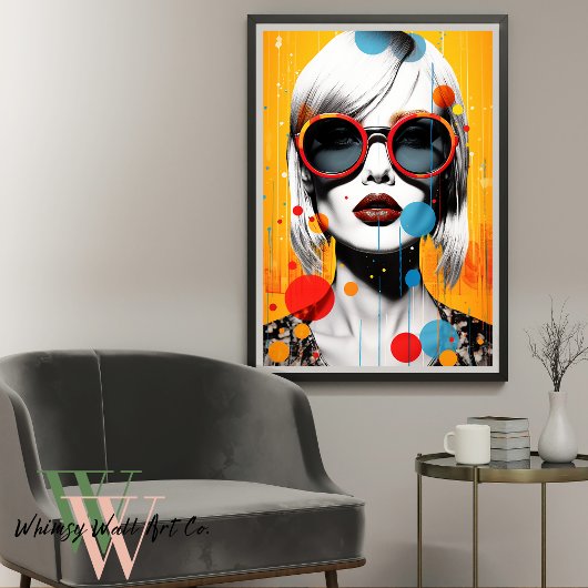 Levendige Vrouw Pop Art Poster