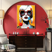 Levendige Vrouw Pop Art Poster