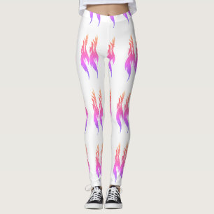 Levendige Vuur Vlam Roze Gedrukte Kleur Meisjes Da Leggings
