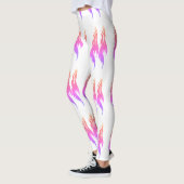 Levendige Vuurvlam Roze Gedrukte Kleur Meisjes Vro Leggings (Links)