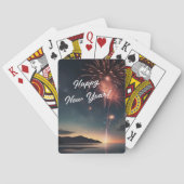 Levendige vuurwerk Night Sky Happy New Year Poker Pokerkaarten (Achterkant)