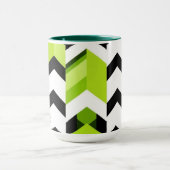 Levendige Wasabi Chevron Moderne Textuur Mok (Midden)