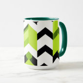 Levendige Wasabi Chevron Moderne Textuur Mok (Voorkant rechts)