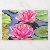 Levendige waterlelies op een rustige vijver sparkling wijnetiket (Enkel label)