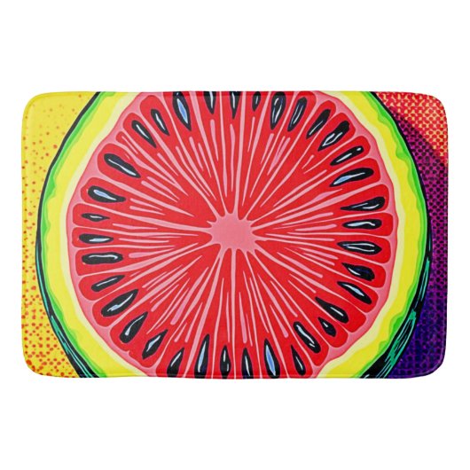 Levendige Watermeloen Pop Art Badmat (Voorkant)