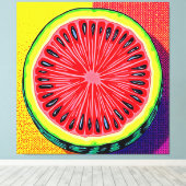 Levendige Watermeloen Pop Art Canvas Afdruk (Insitu (Houten vloer))