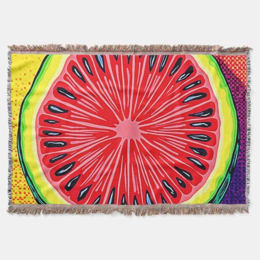 Levendige Watermeloen Pop Art Deken (Voorkant)