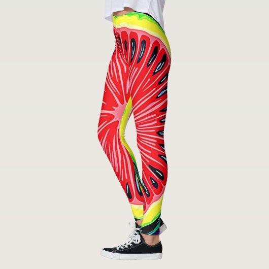 Levendige Watermeloen Pop Art Leggings (Links)