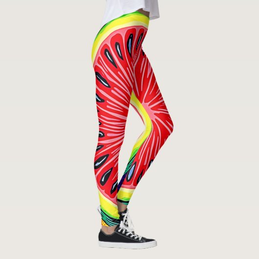Levendige Watermeloen Pop Art Leggings (Rechts)