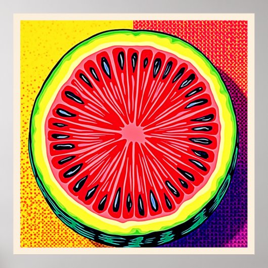 Levendige Watermeloen Pop Art Poster (Voorkant)