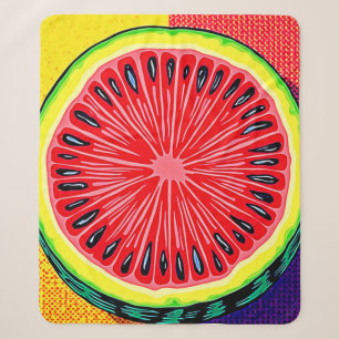 Levendige Watermeloen Pop Art Sherpa Deken