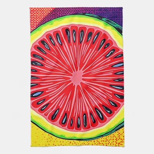 Levendige Watermeloen Pop Art Theedoek (Verticaal)