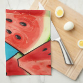 Levendige Watermeloen Schijven Pop Art Theedoek (Quarter Fold)