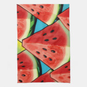 Levendige Watermeloen Schijven Pop Art Theedoek (Verticaal)