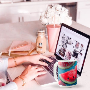 Levendige Watermeloen Slices Onderwater – Verfriss Koffiemok