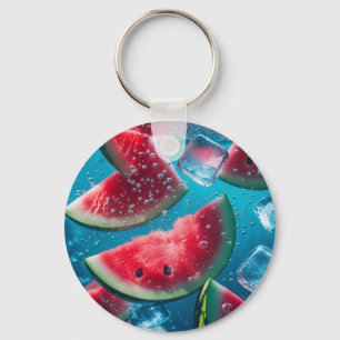 Levendige Watermeloen Slices Onderwater – Verfriss Sleutelhanger