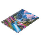Levendige waterval en berglandschap notitieboek (Linkerzijde)