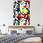 Levendige waterval geometrie, Abstracte muurkunst Canvas Afdruk (Insitu (Slaapkamer))