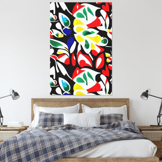 Levendige waterval geometrie, Abstracte muurkunst Canvas Afdruk (Insitu (Slaapkamer))