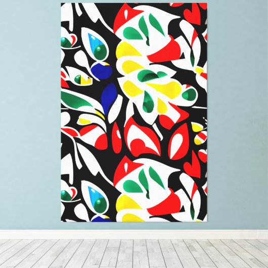 Levendige waterval geometrie, Abstracte muurkunst Canvas Afdruk (Insitu (Houten vloer))