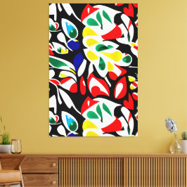 Levendige waterval geometrie, Abstracte muurkunst Canvas Afdruk