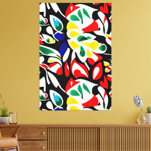 Levendige waterval geometrie, Abstracte muurkunst Canvas Afdruk
