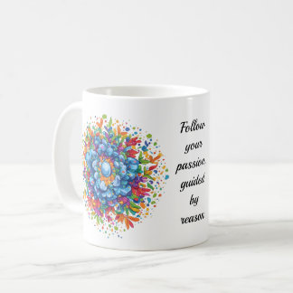 Levendige Waterverf Blauwe Bloemboeket Koffiemok