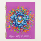 Levendige Waterverf Blauwe Bloemboeket Planner (Voorkant)