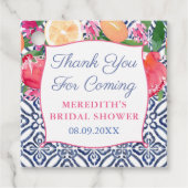 Levendige Waterverf Bloemen Citrus Tegels Dank u Bedankjes Labels (Voorkant)