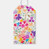 Levendige Waterverf Bloemen Huwelijksgunst Cadeaulabel (Voorkant)