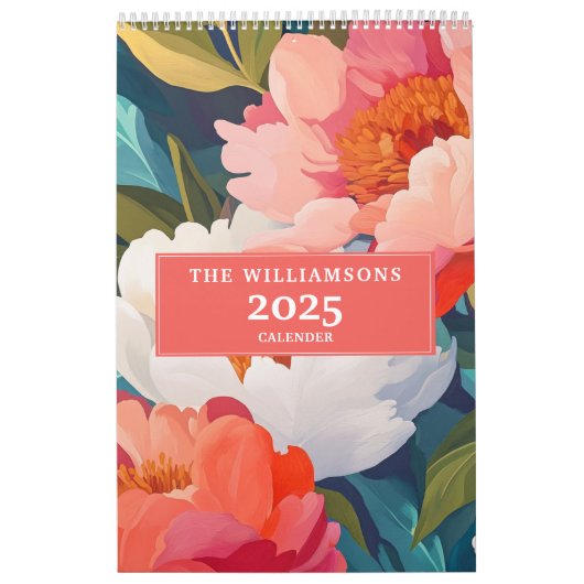 Levendige Waterverf bloemen maximalist 2025 Kalender (Hoes)