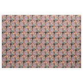 Levendige Waterverf Bloemen Stof op Zwart (Fat Quarter)