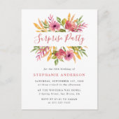 Levendige Waterverf Bloemen Verrassing Verjaardags Uitnodiging Briefkaart (Voorkant)