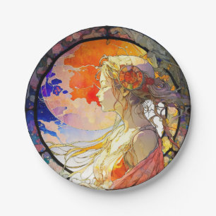 Levendige Waterverf Bord van Girl Paper