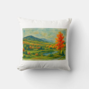Levendige Waterverf Catskill Mountain Range Kussen