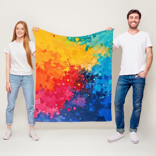 Levendige Waterverf Chaos Kunst Fleece Deken (In situ)