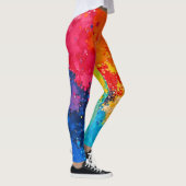 Levendige Waterverf Chaos Kunst Leggings (Rechts)