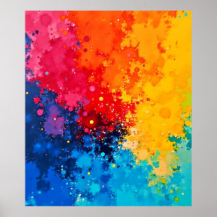 Levendige Waterverf Chaos Kunst Poster