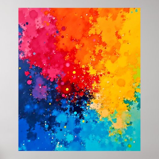 Levendige Waterverf Chaos Kunst Poster (Voorkant)