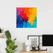 Levendige Waterverf Chaos Kunst Poster (Thuiskantoor)