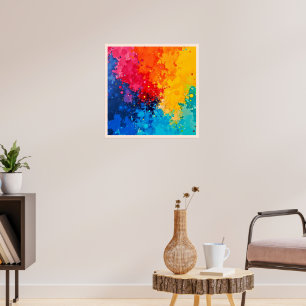 Levendige Waterverf Chaos Kunst Poster