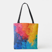 Levendige Waterverf Chaos Kunst Tote Bag (Achterkant)