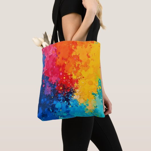 Levendige Waterverf Chaos Kunst Tote Bag (Dichtbij)