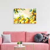 Levendige Waterverf Citroen Oogst Canvas Afdruk (Insitu (Woonkamer))