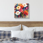 Levendige Waterverf Daisy Bouquet Canvas Afdruk (Insitu (Slaapkamer))